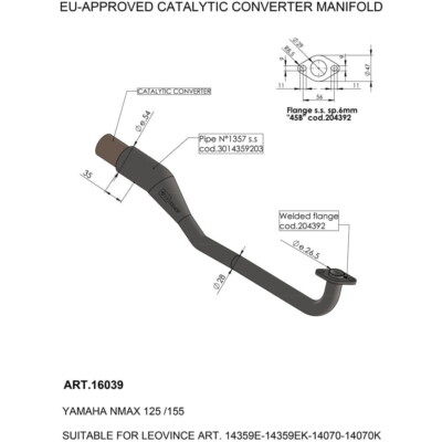 LEOVINCE CATALYTIC CONVERTER MANIFOLD