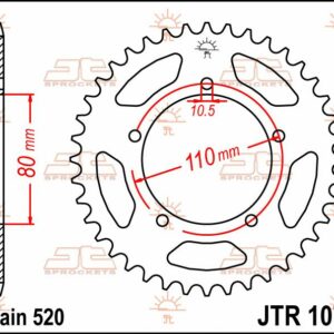 JT Sprockets JTR1075.39 REAR REPLACEMENT SPROCKET 39 TEETH 520 PITCH NATURAL STEEL - Image 2