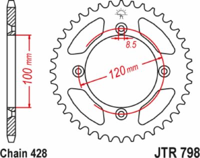 JT Sprockets SPROCKET RR YAMAHA 46T - Image 2