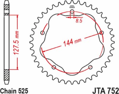 JT Sprockets SPRCKET RR DUC ALLOY 41T - Image 2