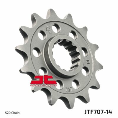 JT Sprockets JTF707.14 FRONT REPLACEMENT SPROCKET 14 TEETH 520 PITCH NATURAL SCM420 CHROMOLY STEEL ALLOY