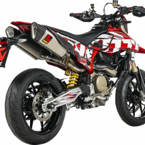 AKRAPOVIC SLIP-ON LINE DUAL MUFFLER TITANIUM CARBON END CAP