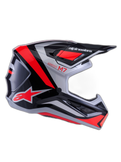 Alpinestars HELMET 7 RISE BLK/RD/SILV - Image 7