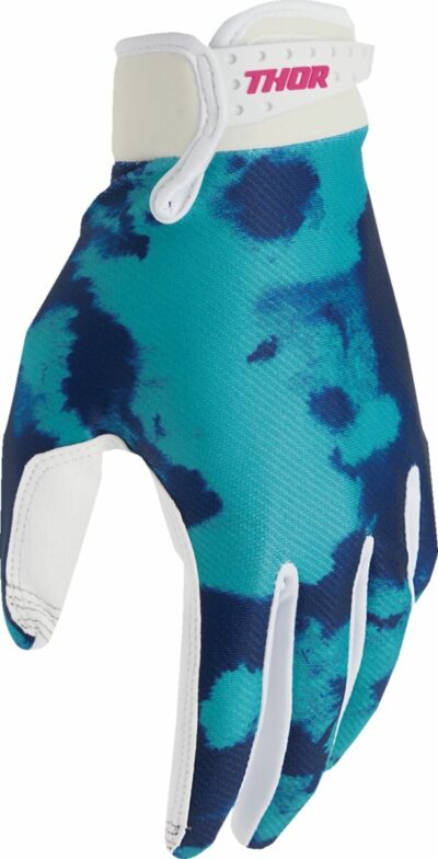 THOR GLOVES YTH LAUNCHMODE BLEACH WHT/AQ - Image 4